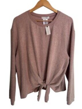 NWT Eri & Ali Anthropologie Verna Brushed Tie Front Pullover XLarge